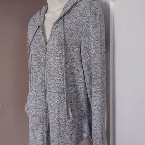Free Loader Heather Gray Long Sleeve Full Zip Hoodie Sweatshirt - MEDIUM
